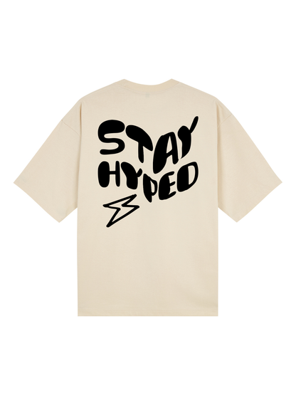Stay Hyped Tee — Black / Gray / Oat / White